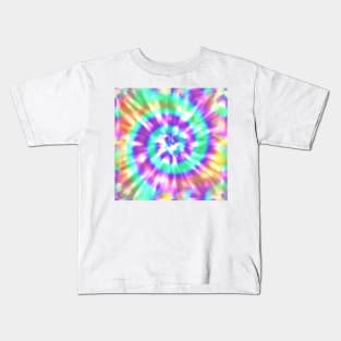 Rainbow Tie Dye - Aesthetic Pink, Purple, Blue, Teal, Yellow, Orange Kids T-Shirt